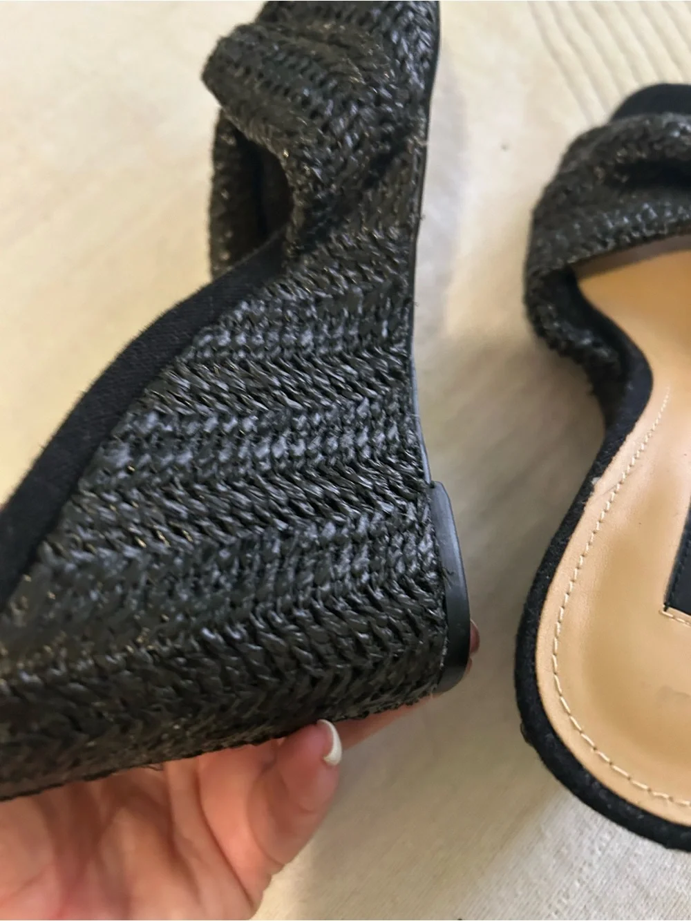 Nine West Raffia Nikhil Twist Wedge Sandals
